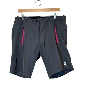 Priessei Women's Bike Cycling Shorts Size XL Gray Pink Padded Athletic Sports